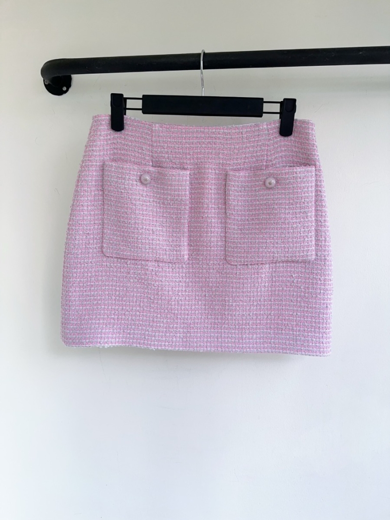 Chanel 25 Spring/Summer Elegant Tweed Skirt Pink