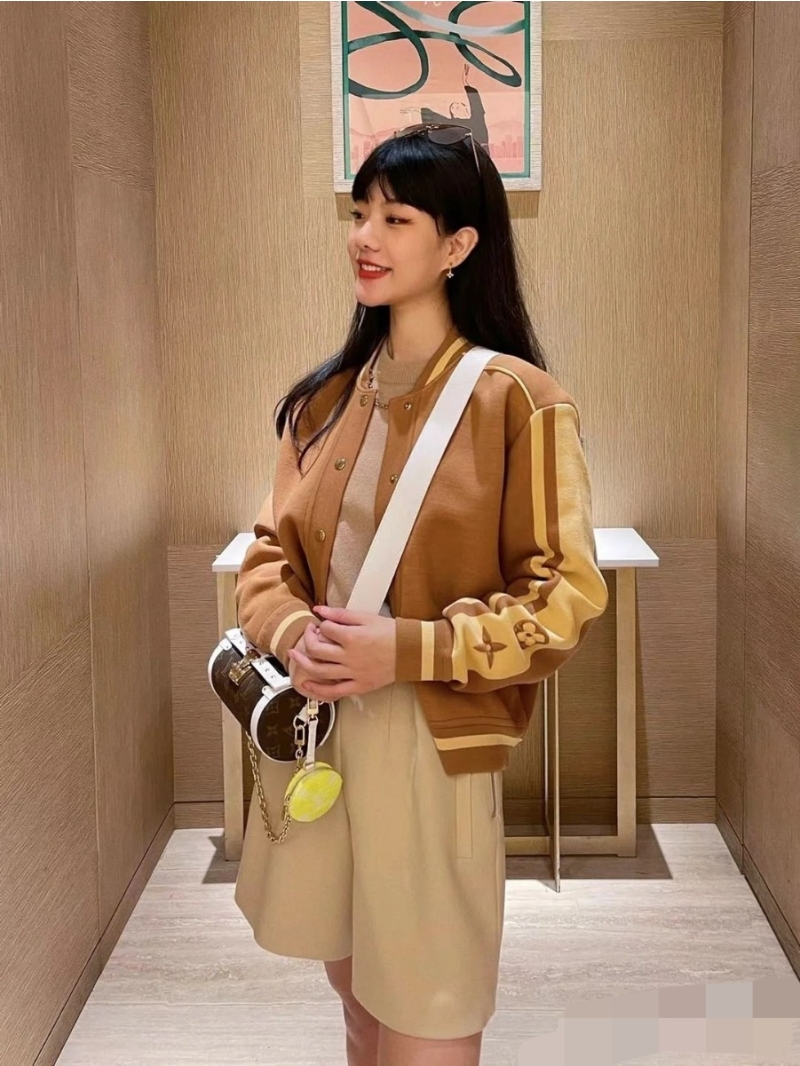 Louis Vuitton LV Premium Wool Baseball Jacket - Camel and Cream
