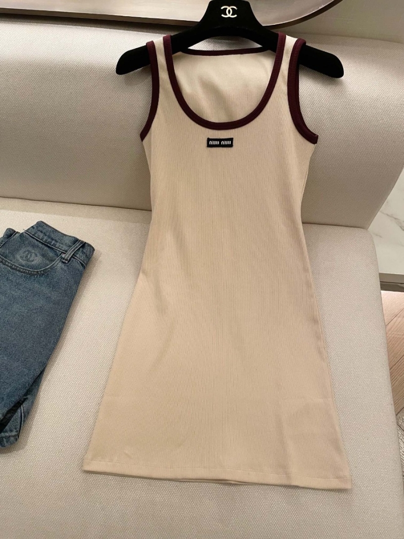 MiuMiu New Cotton Ribbed Tank Dress