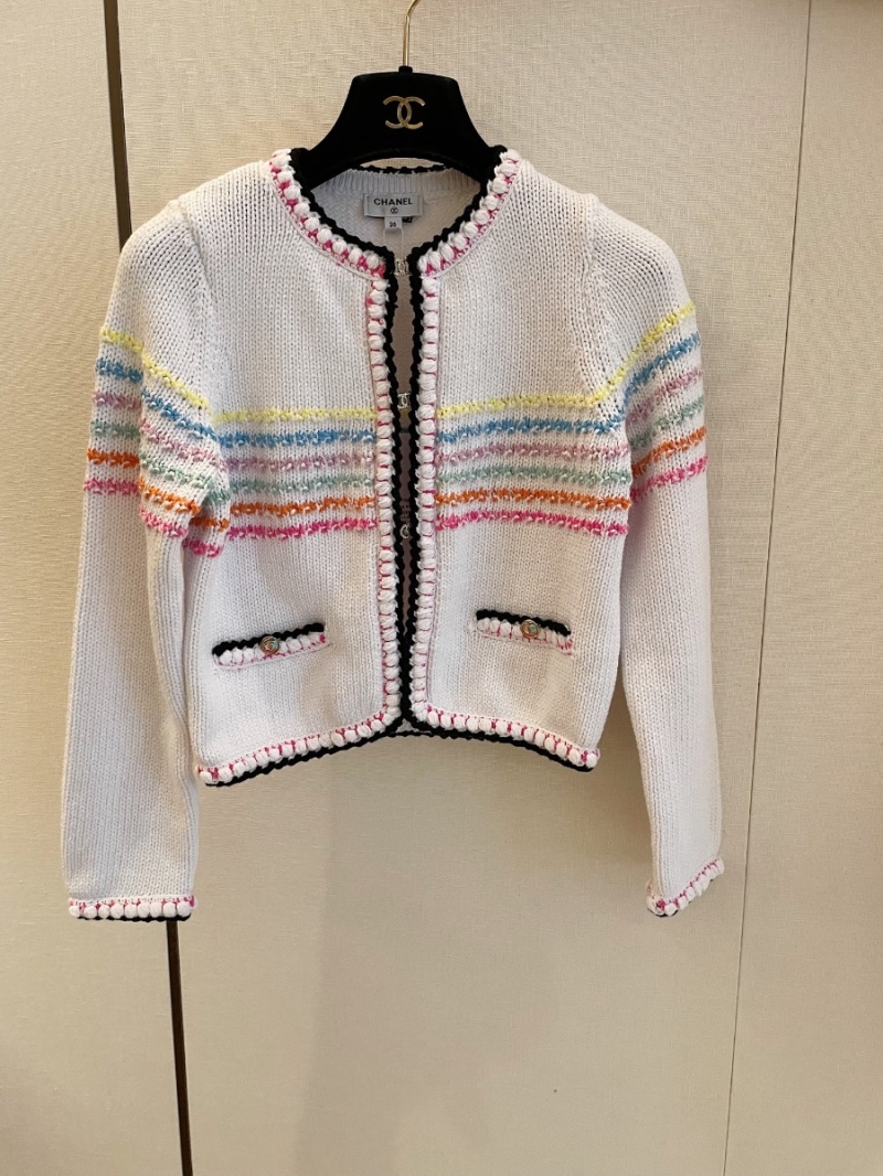 Chanel CC 24S Collection Playful Cardigan - Multicolor Stripes
