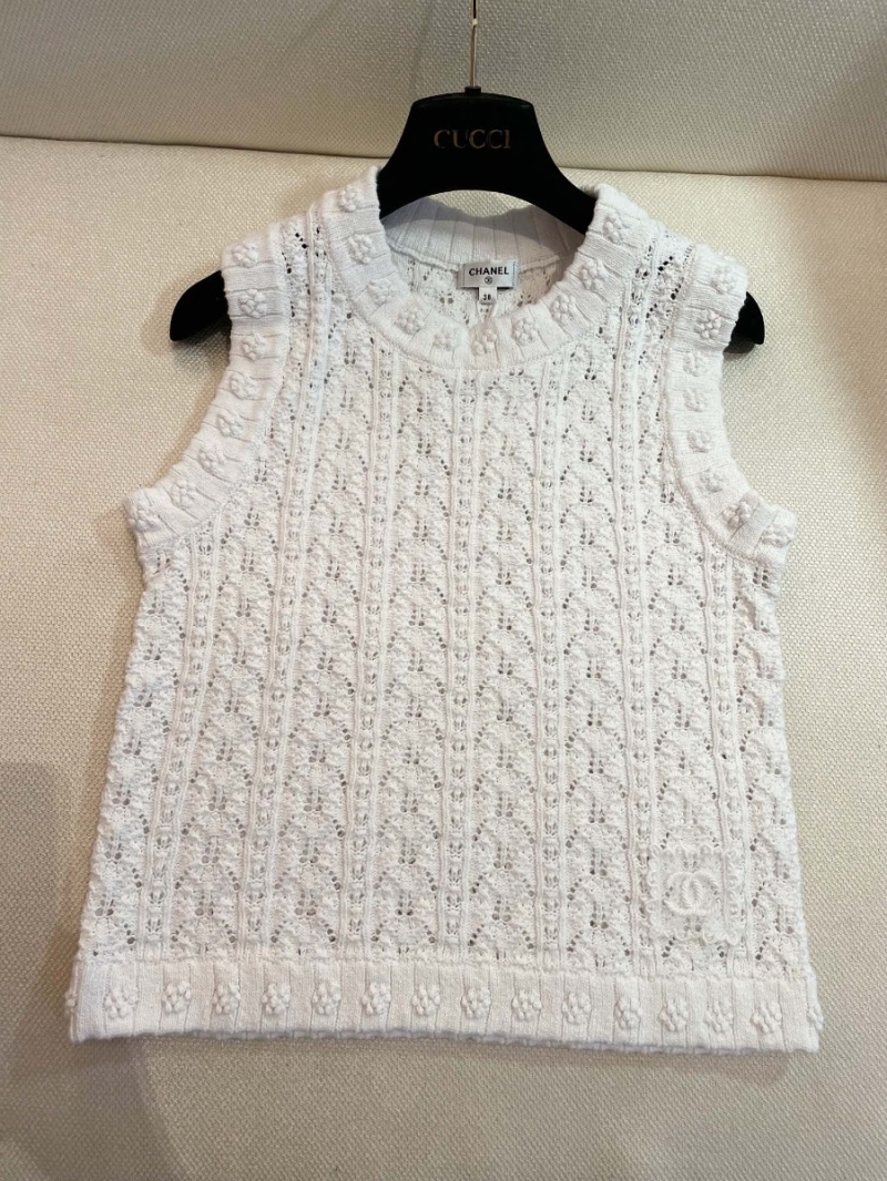 Chanel CC24 Collection Elegant Vest - White