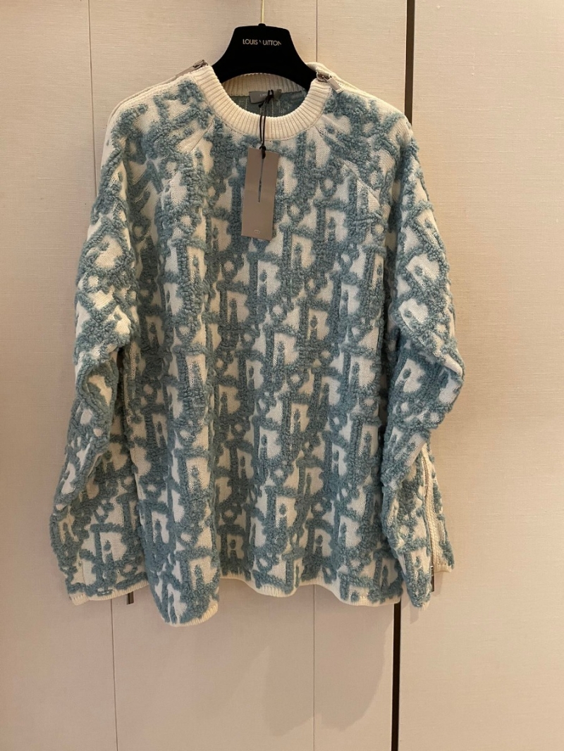 Dior Oblique Collection Modern Knitted Sweater in Light Green