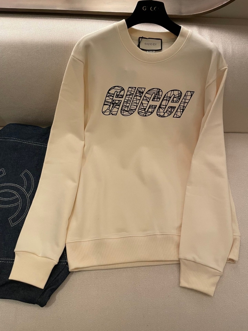 Gucci Early Fall Letter Print Cotton Hoodie Beige