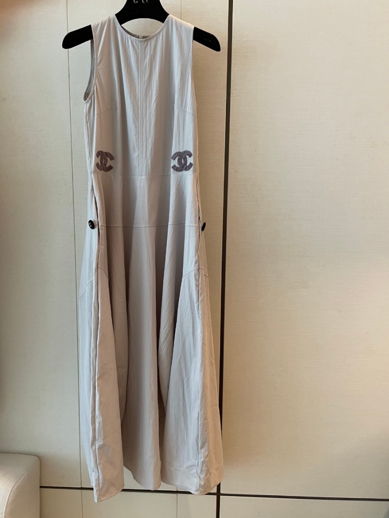 Chanel CC Vintage Sleeveless Dress - Soft Gray