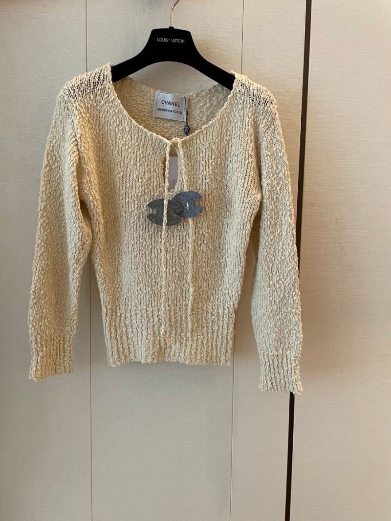 Chanel CC Vintage Collection Textured Knit Sweater - Cream