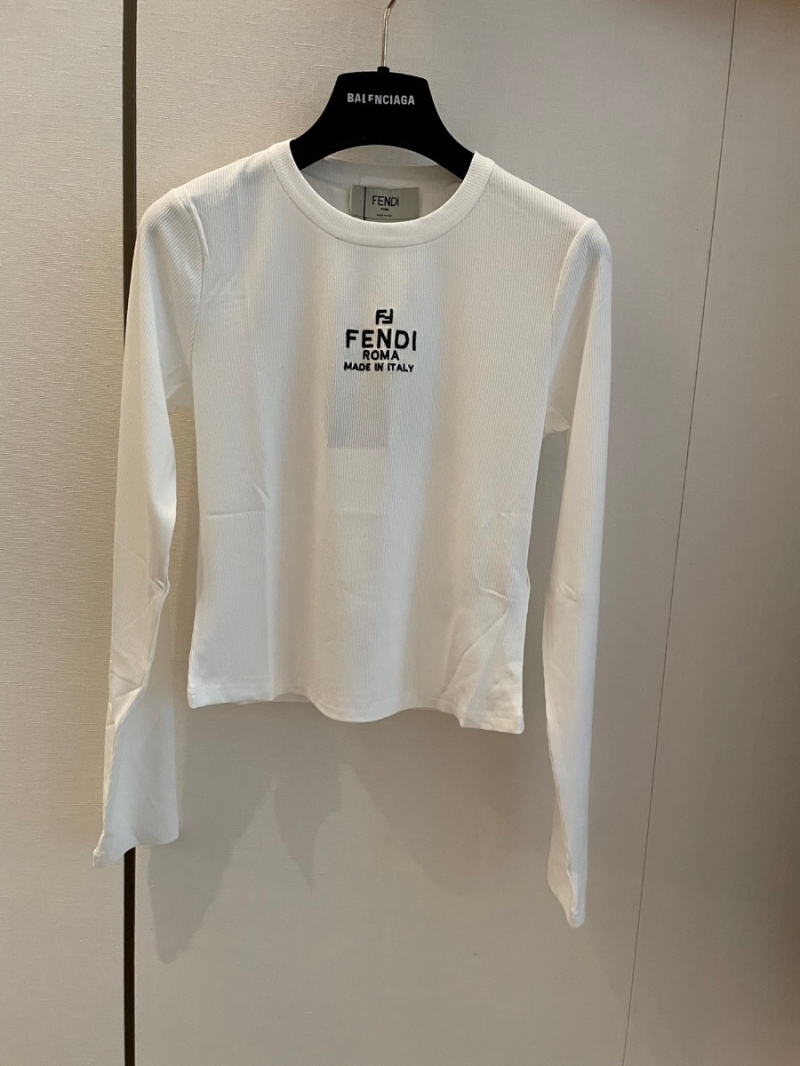 Fendi New Embroidered Base Layer Top. White