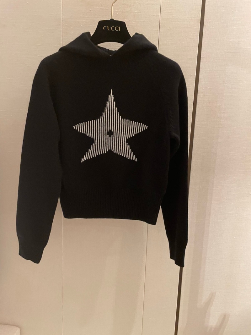 Dior Alps Wool Hoodie from the Alpine Ski Collection. Black with Star Pattern