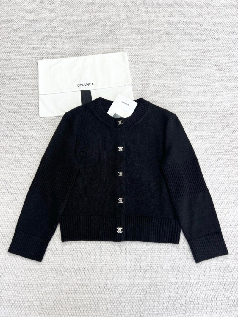 Chanel 24B Collection Cashmere Button-Up Cardigan – Black