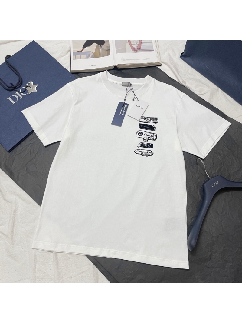 Dior New Velvet Logo T-Shirt – Premium Comfort and Timeless Elegance White