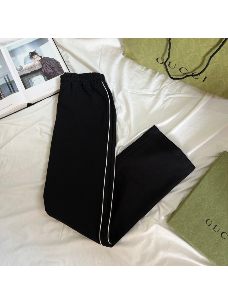 Gucci Exclusive Black & White Contrast Stitched Trousers