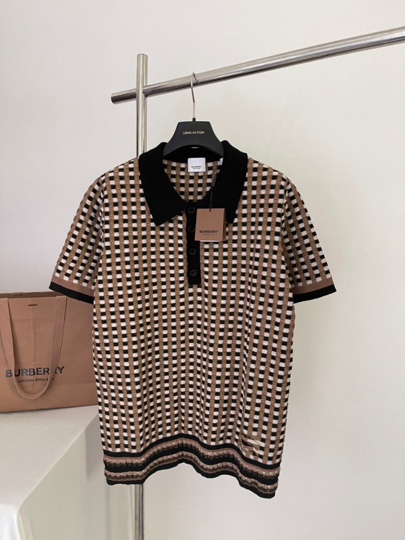 Burberry Men's Exclusive Check Knit Polo Shirt