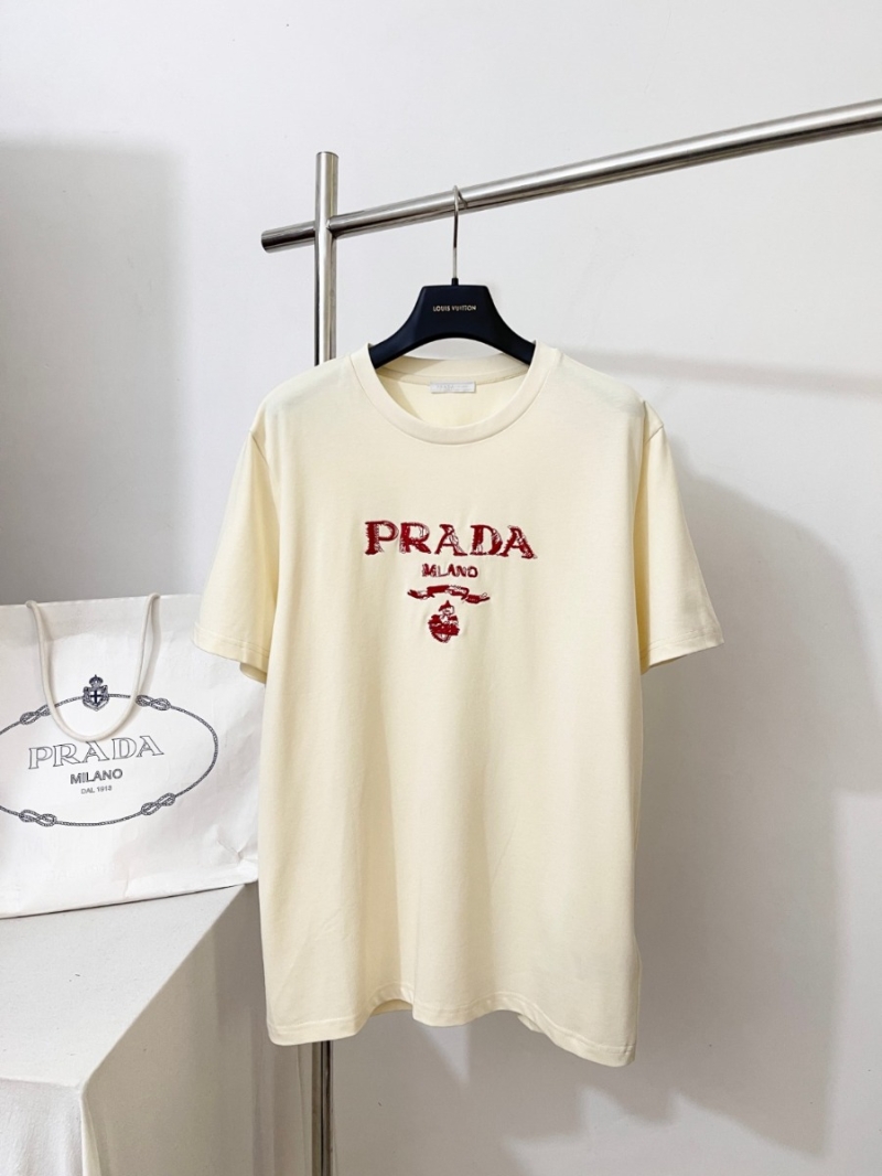 Prada Unisex Classic Embroidered Triangle Logo T-Shirt - Exclusive Edition
