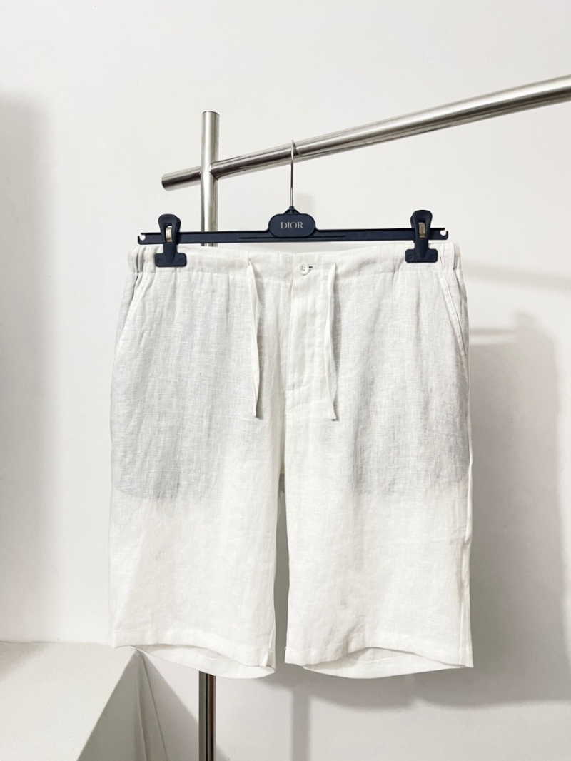 Loro Piana Men's Imported Linen Drawstring Casual Shorts White