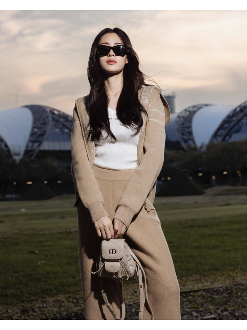 Christian Dior Oblique Monogram Cashmere Hooded Cardigan in Oatmeal Beige