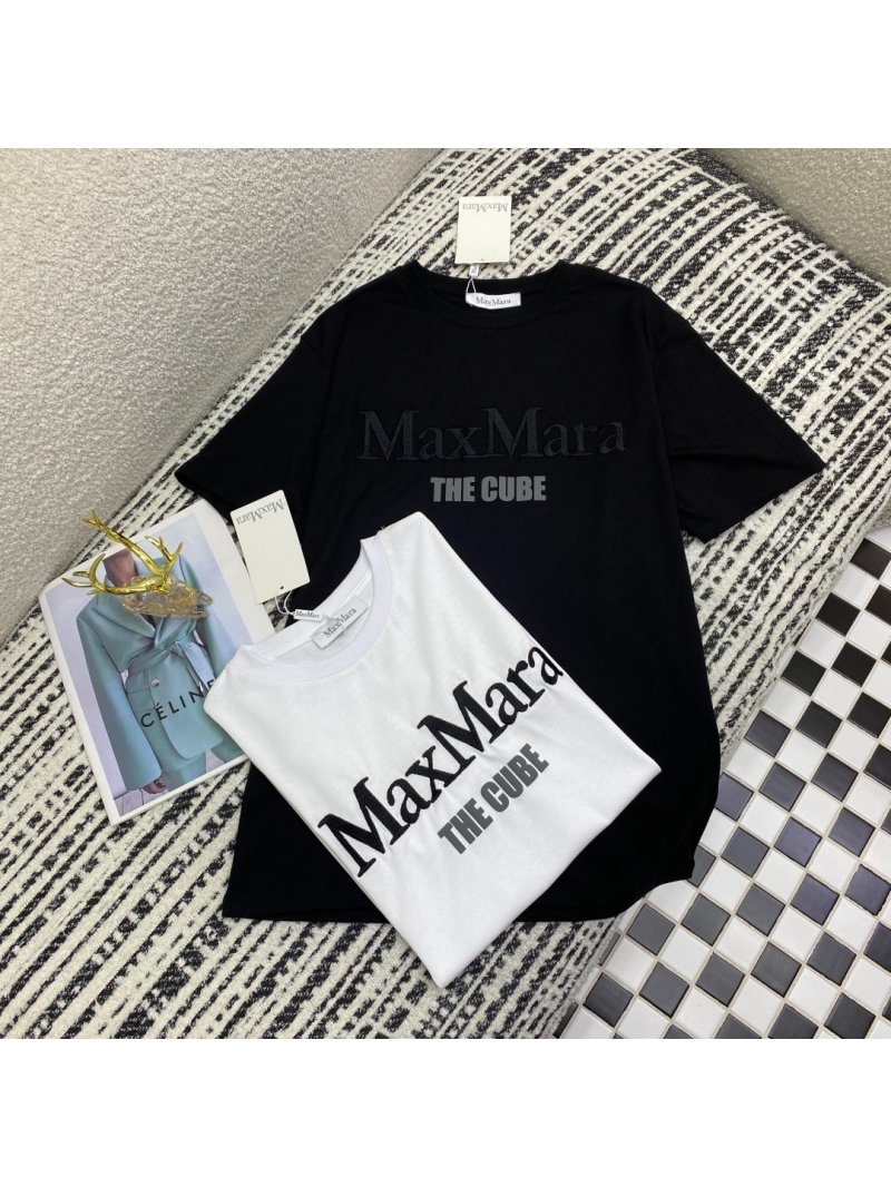 MaxMara 2025 Early Spring Collection Oversized Cotton Crewneck T-Shirt