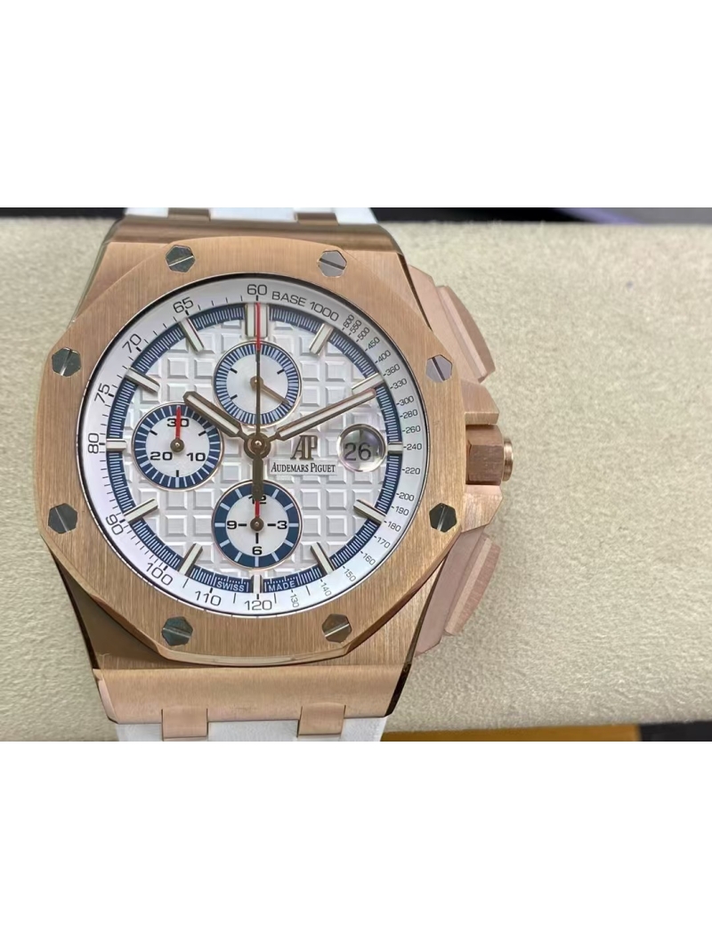 Audemars Piguet Royal Oak Offshore Chronograph Rose Gold White Plate 44mm