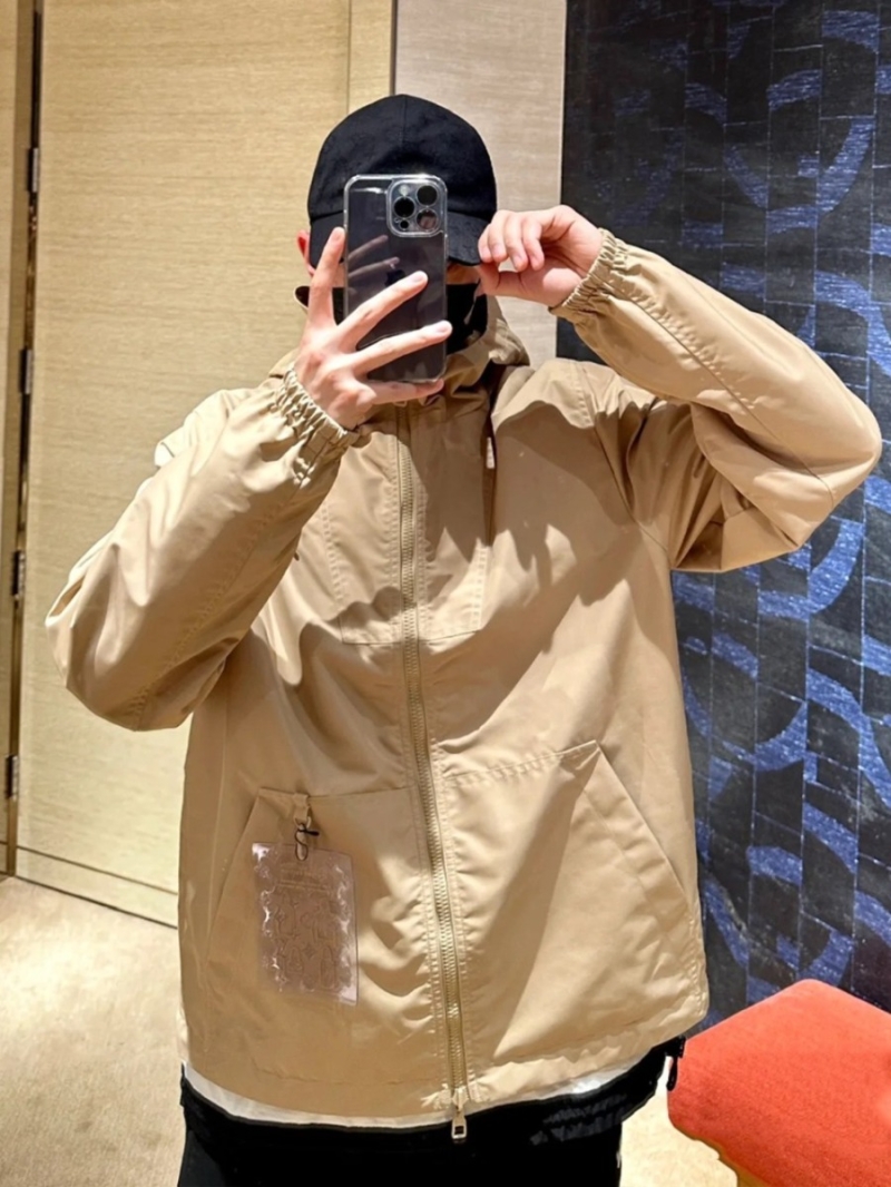 Louis Vuitton Beige Double-Sided Windproof Jacket - Luxe Nylon Elegance