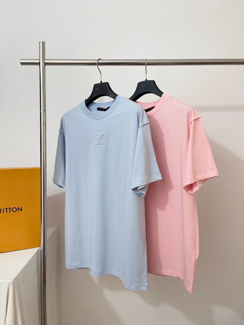 Louis Vuitton Embossed Logo Cotton T-Shirt in Powder Blue