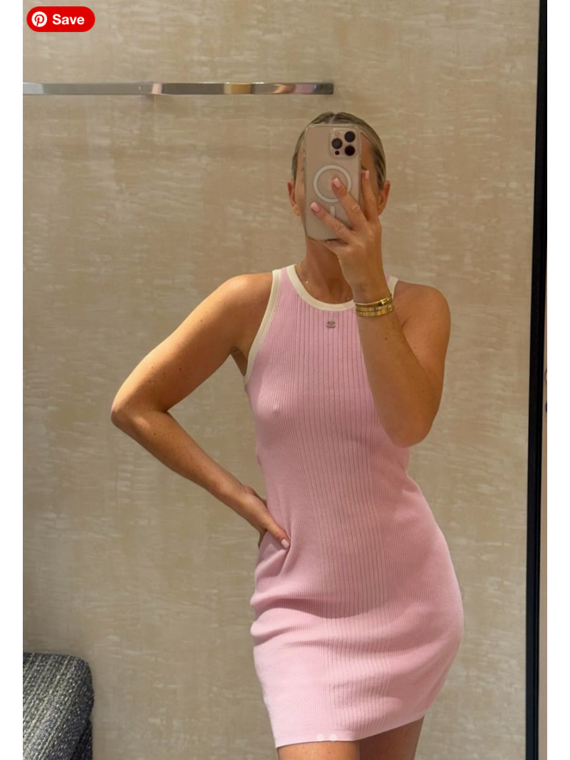 Chanel Colorblock Knit Vest Dress - Chic Slimming Elegance