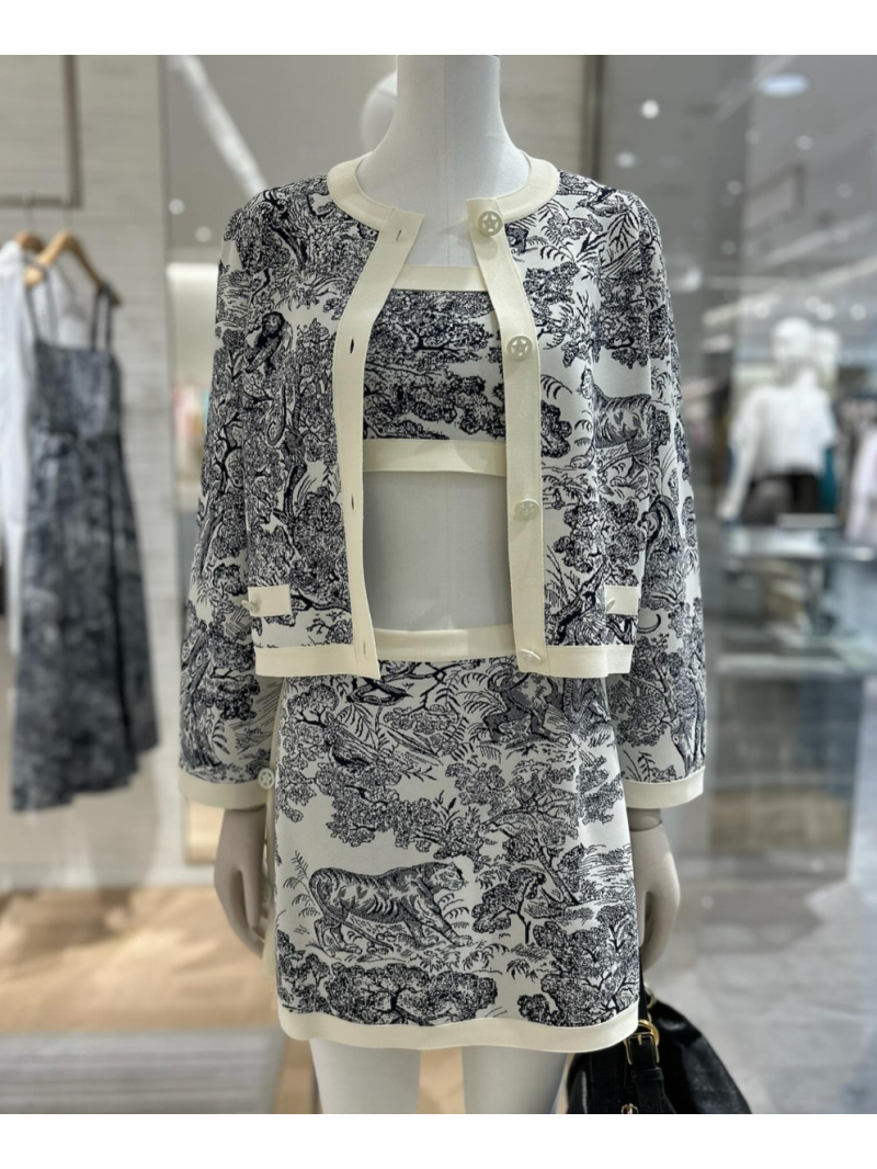 Dior Miss Dior Riviera Jungle Knit Cardigan - Elegant Short Jacket