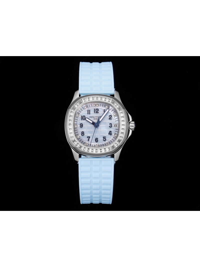Patek Philippe Aquanaut Luce Haute Joaillerie Stainless Steel Watch 5072R-001 with diamond lightblue