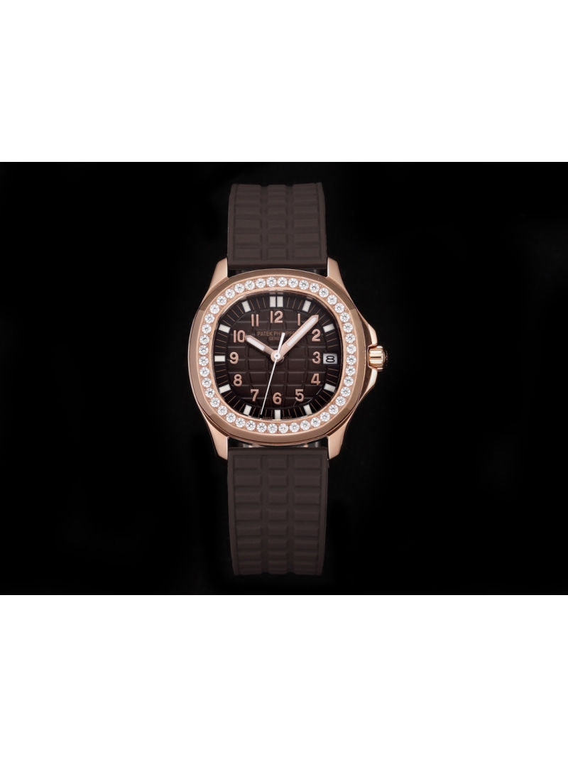 Patek Philippe Aquanaut Luce Haute Joaillerie Rose Gold Watch 5072R-001 with diamond dark brown