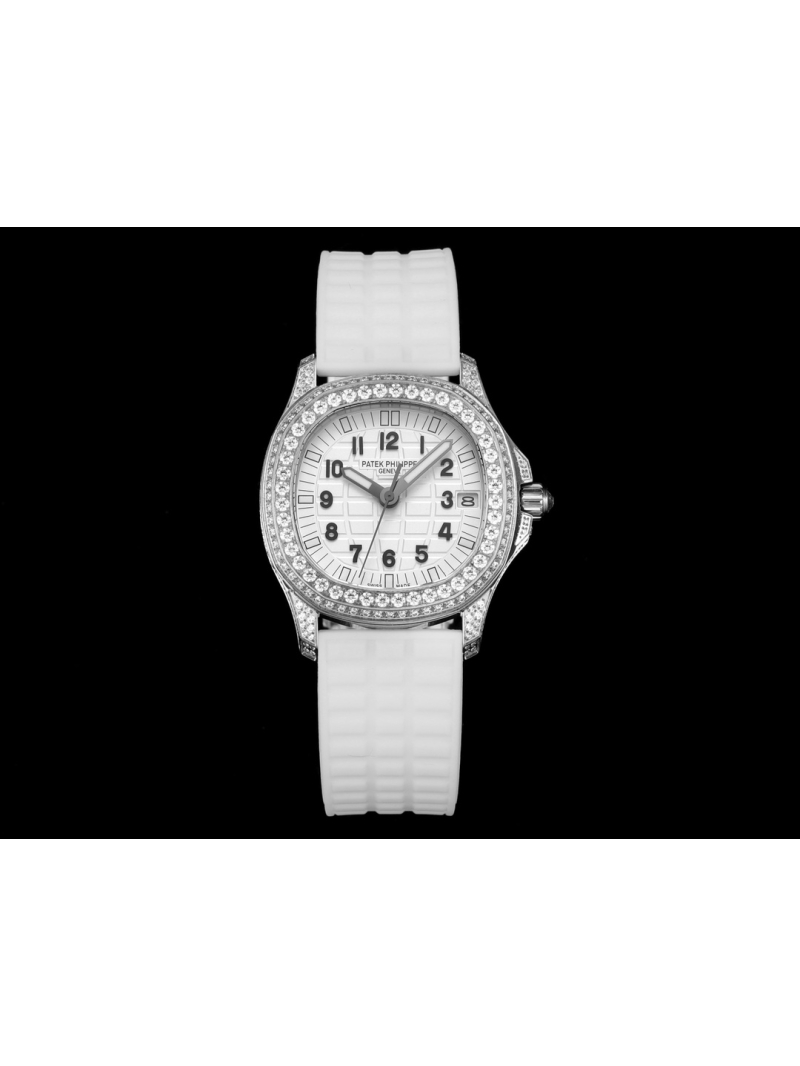Patek Philippe Aquanaut Luce Haute Joaillerie Stainless Steel Watch side with diamond white