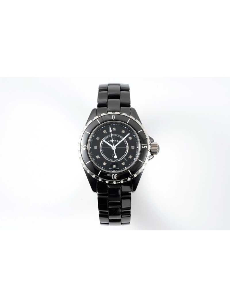 CHANEL Exclusive J12 Series 33 Wristwatch black with diamond