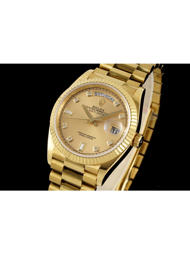 ROLEX 36mm DD Gemstone Dial Series Watch with diamond gold