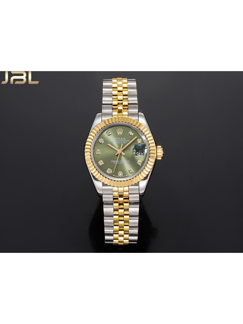 Rolex Women's Oyster Perpetual Datejust 28mm with Genuine Diamonds green