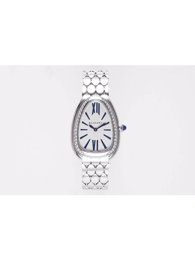 Bvlgari Serpenti Seduttori Gold Shadow Watch with diamond silver blue