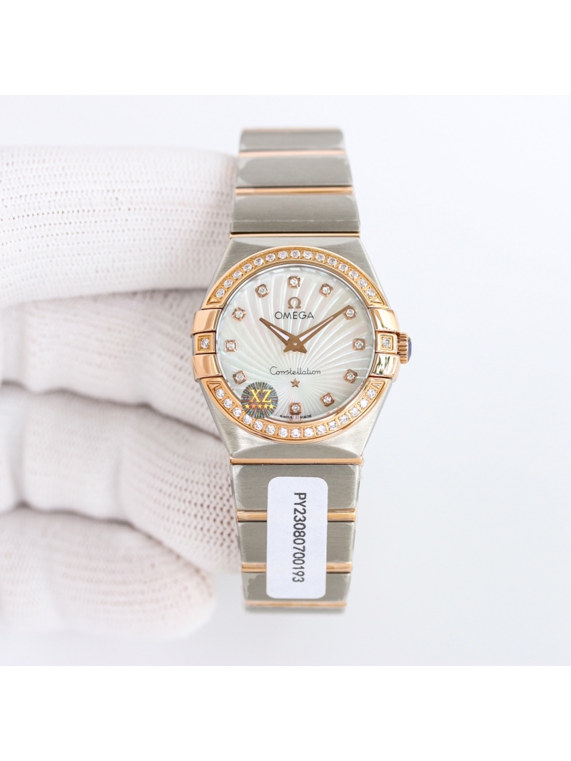 OMEGA Constellation Classic Women's Watch Rosy Gold Silver