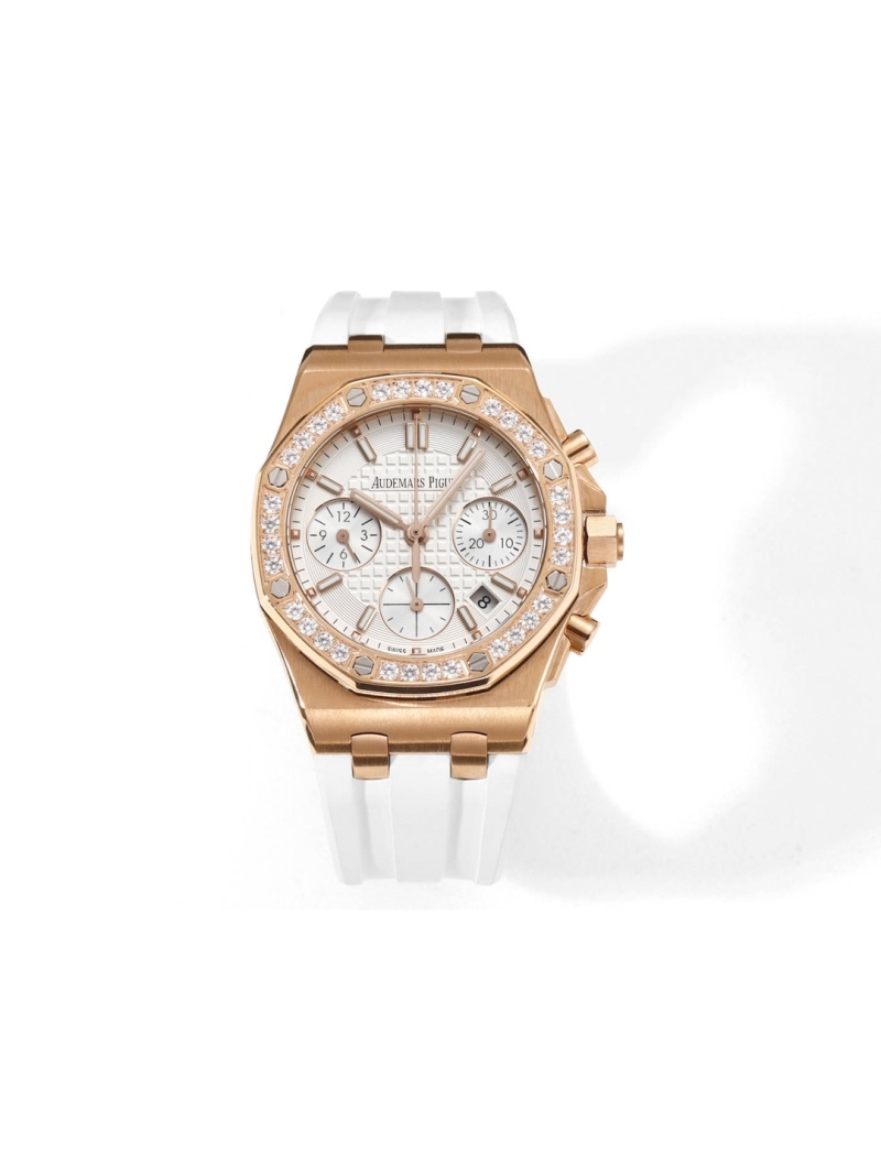 Audemars Piguet Royal Oak Offshore 37mm Women's Watch diamond gold white