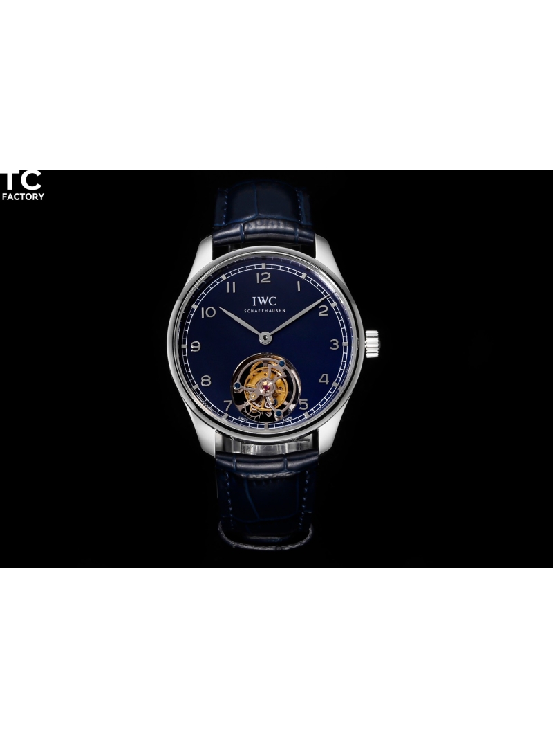 IWC Portugieser Hand-Wound Tourbillon Watch blue