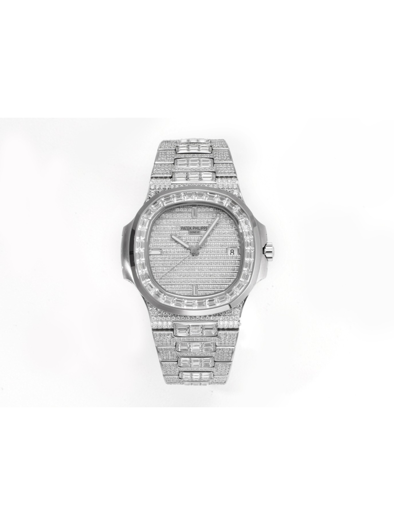 Patek Philippe Super Starry Sky Square Diamond Parrot Beak Watch Silver