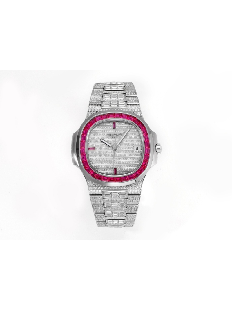 Patek Philippe Super Starry Sky Square Diamond Parrot Beak Watch rosy pink