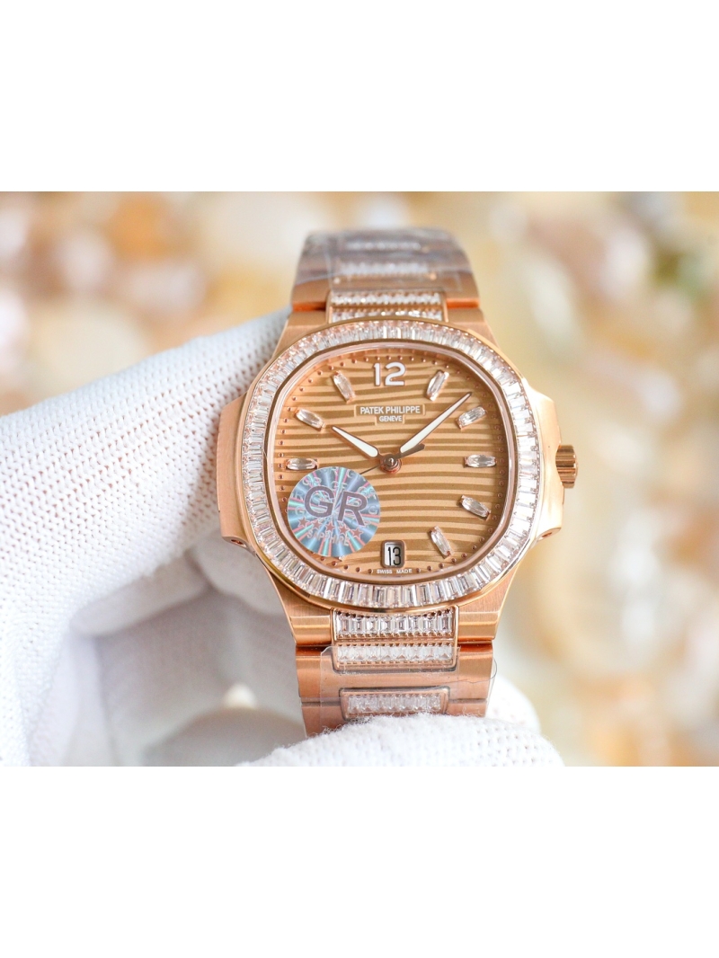 Patek Philippe 7014 Ladies' Rose Gold T-shaped Diamond Limited Edition Wristwatch