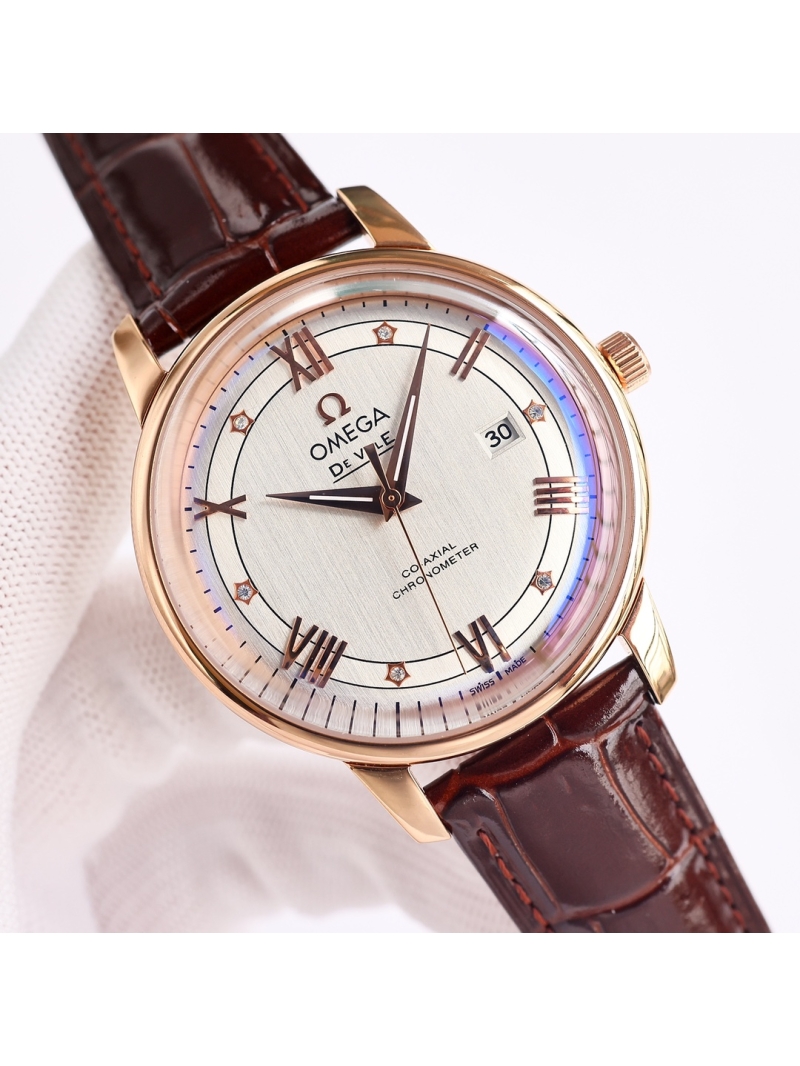 OMEGA De Ville Series Ultra-Thin Automatic Men's Watch 8mm Gold/Rose Gold