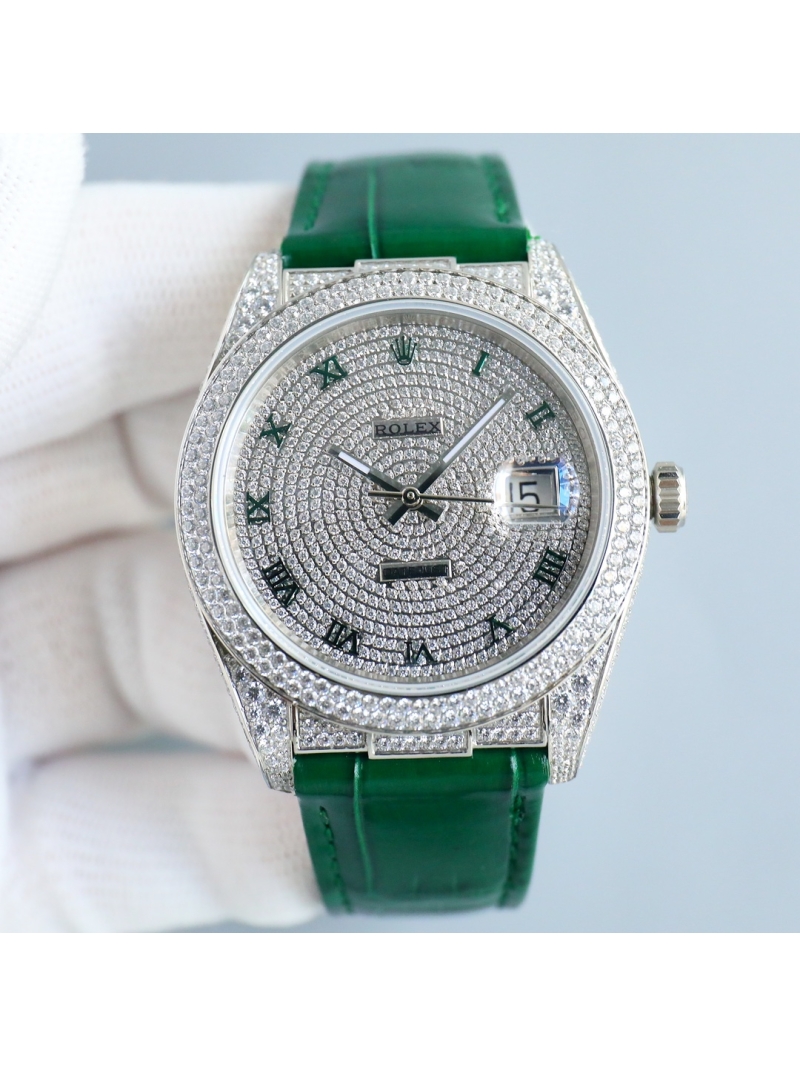 Rolex Oyster Perpetual Datejust Elite Edition Green with Full-Star American Alligator Strap