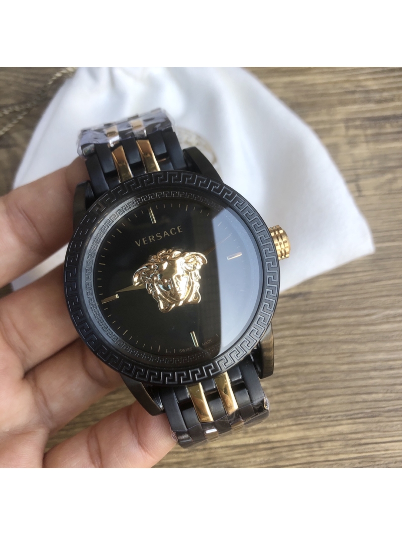 Versace Mysterious Time Quartz Men's Watch 45mm black gold medusa head