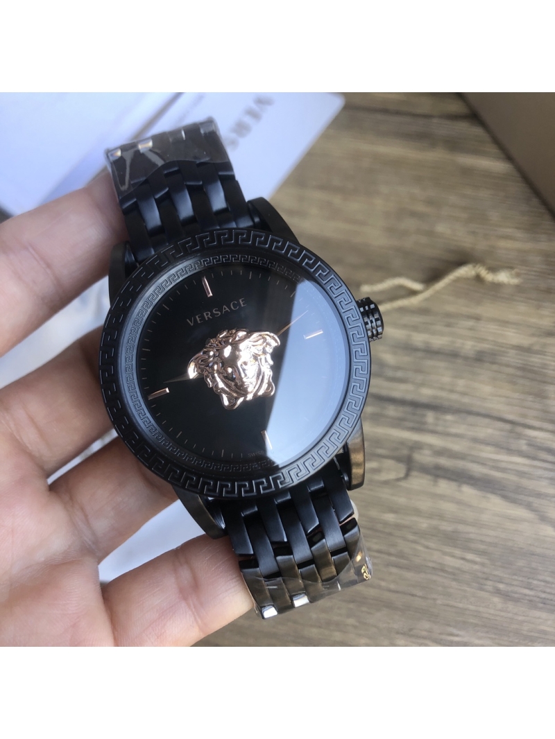 Versace Mysterious Time Quartz Men's Watch 45mm so black gold medusa