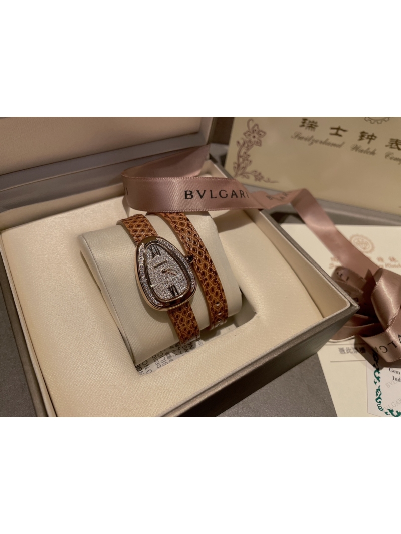Bvlgari Serpenti Watch Full Diamond in light gold tone – The Ultimate Elegance in Timekeeping