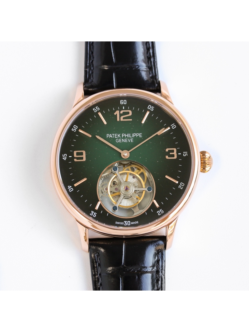 Patek Philippe Coaxial Tourbillon Watch with Starry Sky Design blue green