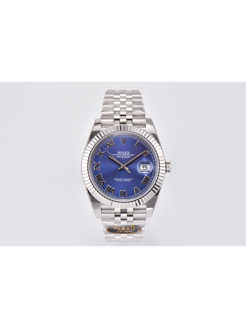 Rolex Datejust 41mm in Oystersteel and White Gold purple plate