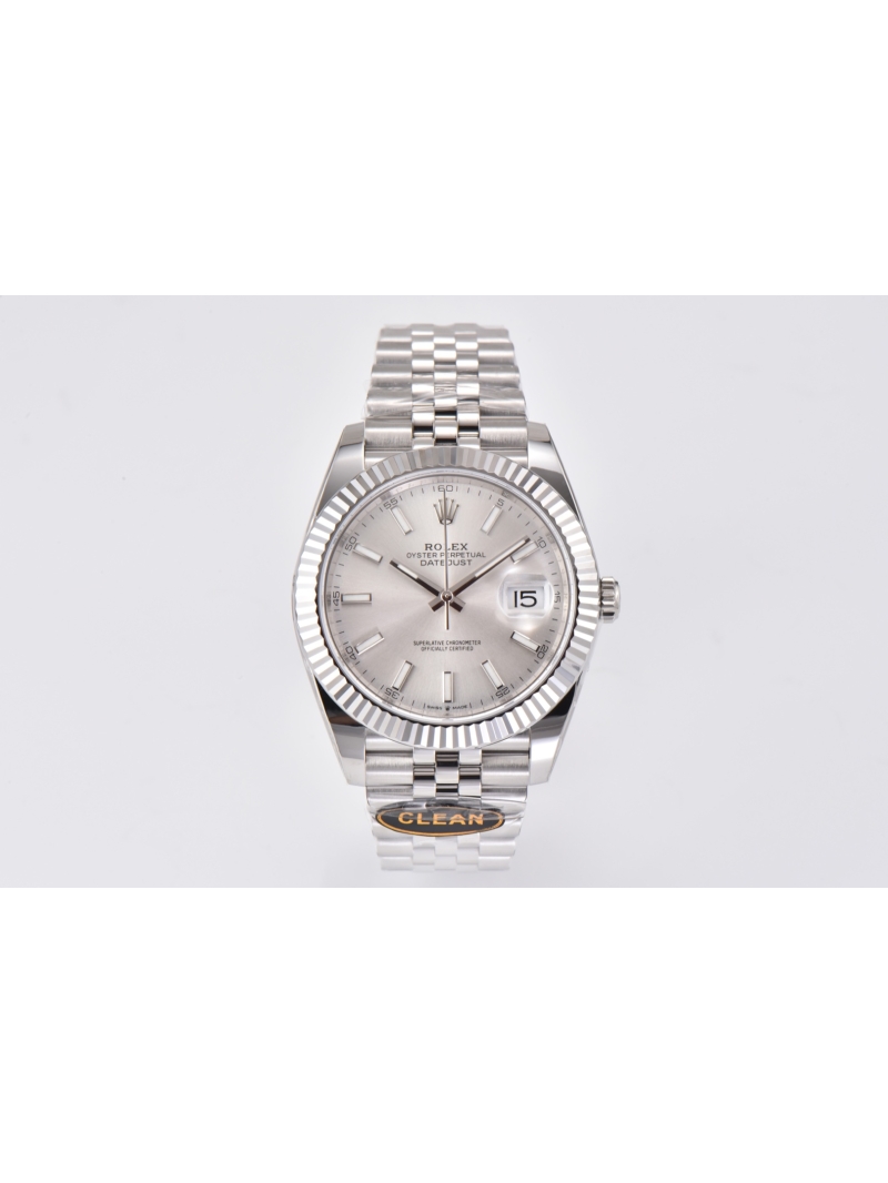Rolex Datejust 41mm in Oystersteel and White Gold - Grey plate