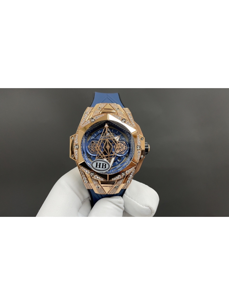 Hublot Big Bang Sang Bleu II King Gold Blue Pavé 45 mm