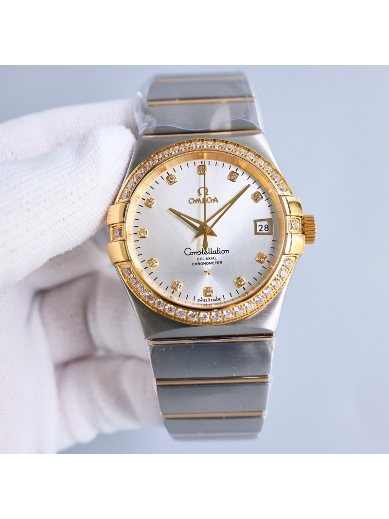 Omega Constellation Co-Axial Chronometer 38mm in Steel and Yellow Gold 