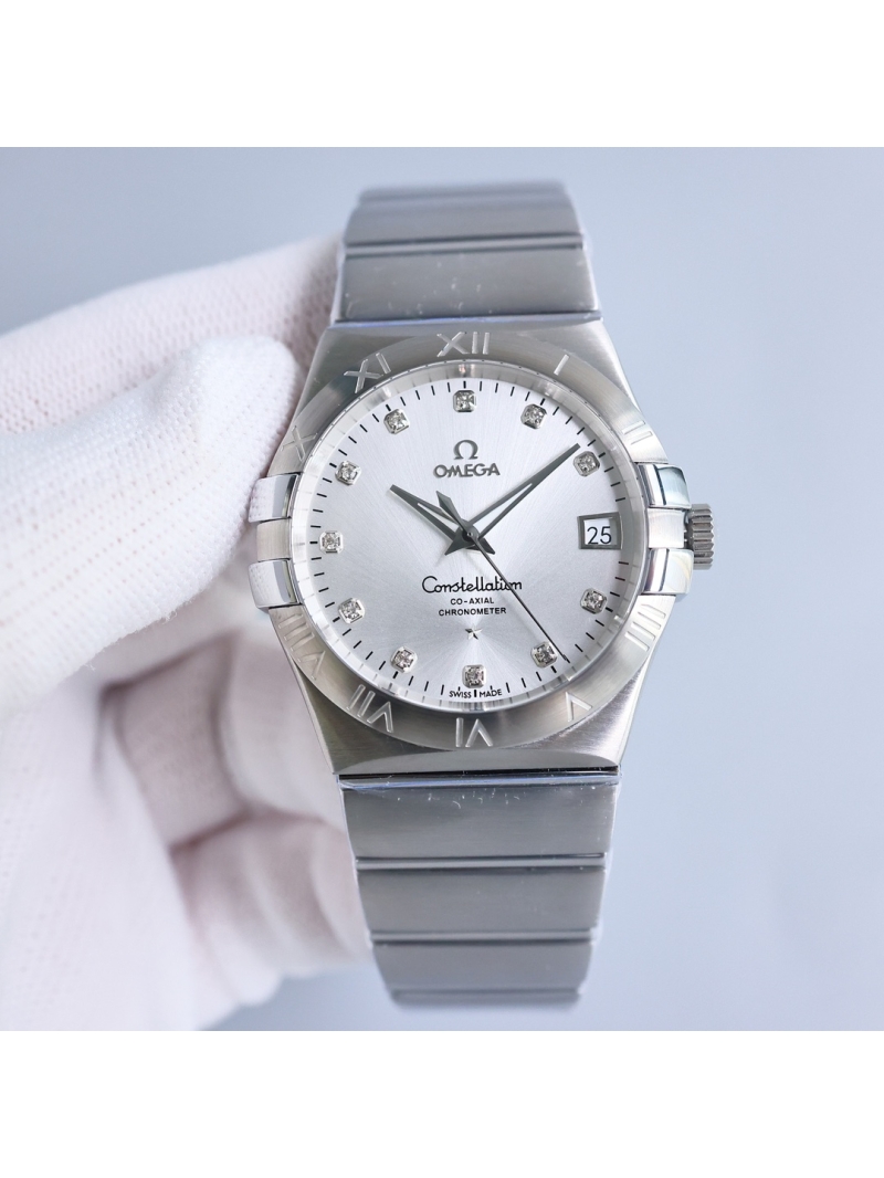 Omega Constellation Co-Axial Chronometer 38mm in Steel and Silver
