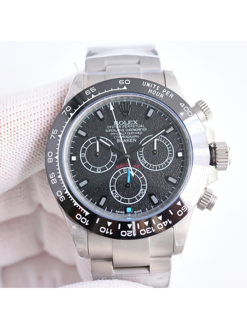 Rolex Cosmograph Daytona Oyster 40mm platinum BLAKEN dark graphite dial with light blue hand
