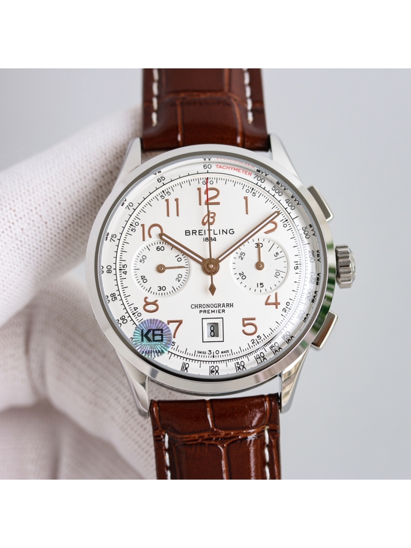 Breitling Premier B01 Chronograph 42 Norton Edition Watch white gold dial